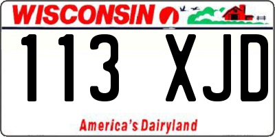 WI license plate 113XJD