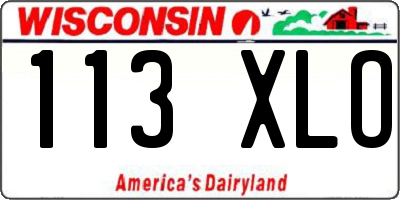 WI license plate 113XLO