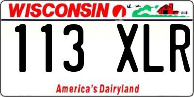 WI license plate 113XLR