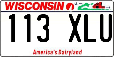 WI license plate 113XLU