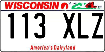 WI license plate 113XLZ