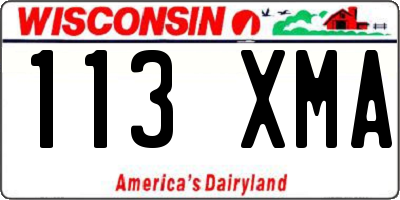 WI license plate 113XMA