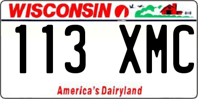 WI license plate 113XMC