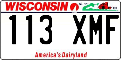 WI license plate 113XMF