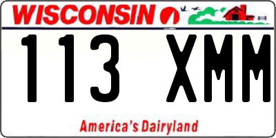 WI license plate 113XMM