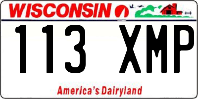 WI license plate 113XMP
