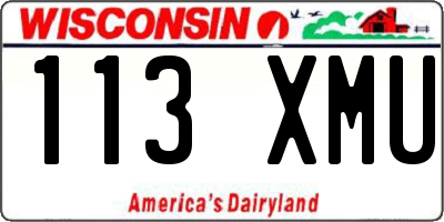 WI license plate 113XMU