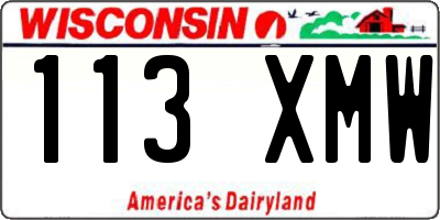 WI license plate 113XMW