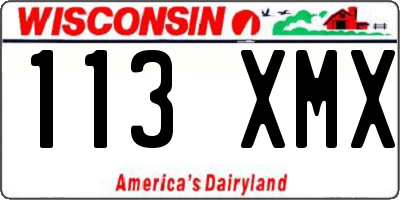 WI license plate 113XMX