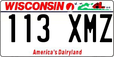 WI license plate 113XMZ