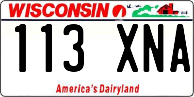 WI license plate 113XNA