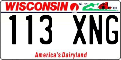 WI license plate 113XNG