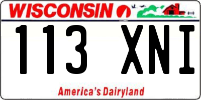 WI license plate 113XNI