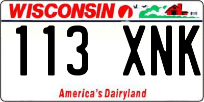 WI license plate 113XNK