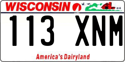 WI license plate 113XNM