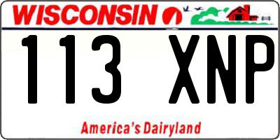 WI license plate 113XNP