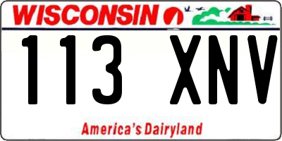 WI license plate 113XNV