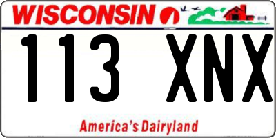 WI license plate 113XNX