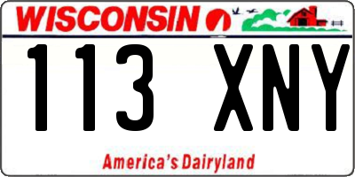 WI license plate 113XNY