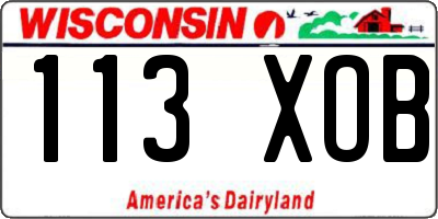 WI license plate 113XOB