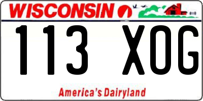 WI license plate 113XOG