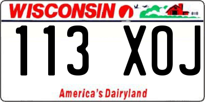 WI license plate 113XOJ