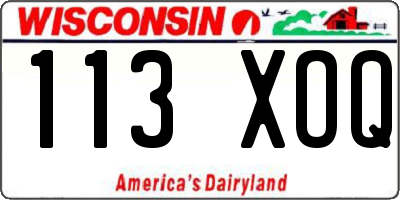 WI license plate 113XOQ