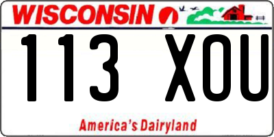 WI license plate 113XOU