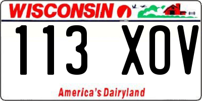 WI license plate 113XOV