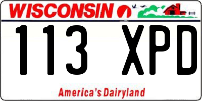 WI license plate 113XPD