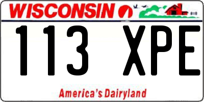 WI license plate 113XPE