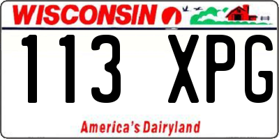 WI license plate 113XPG