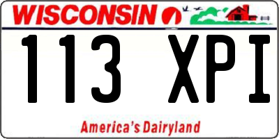 WI license plate 113XPI