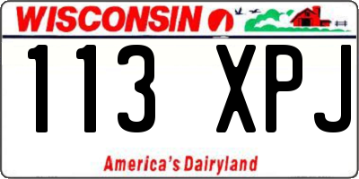 WI license plate 113XPJ