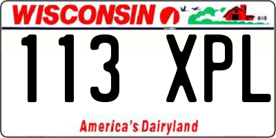 WI license plate 113XPL