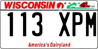 WI license plate 113XPM