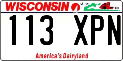 WI license plate 113XPN