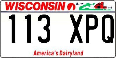 WI license plate 113XPQ