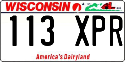 WI license plate 113XPR