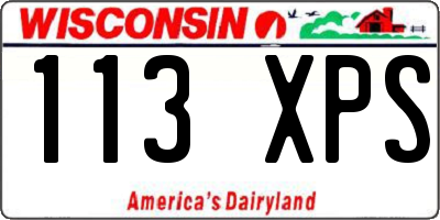 WI license plate 113XPS