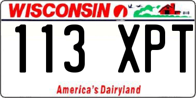 WI license plate 113XPT