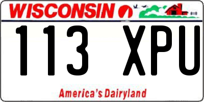 WI license plate 113XPU
