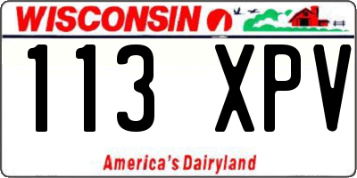 WI license plate 113XPV
