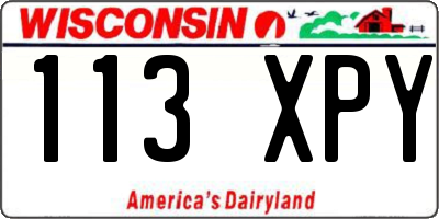 WI license plate 113XPY