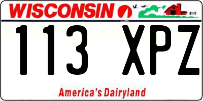 WI license plate 113XPZ