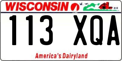 WI license plate 113XQA