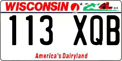 WI license plate 113XQB