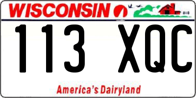WI license plate 113XQC
