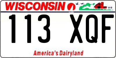 WI license plate 113XQF