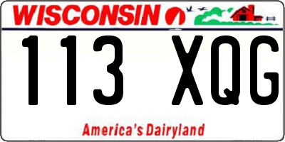 WI license plate 113XQG
